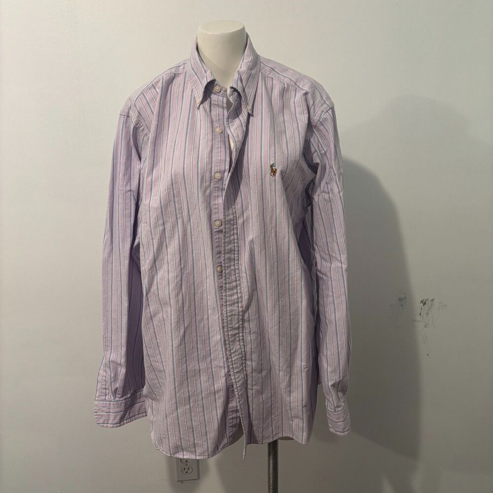 Ralph Lauren size Large Pastel Purple Preppy Spring Button Up Shirt